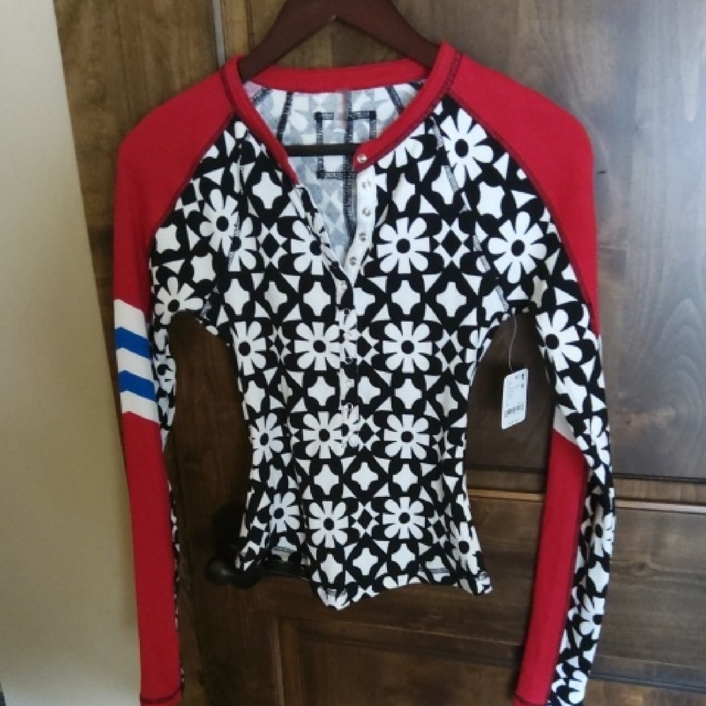 Black and White Fitted Graphic Polo Jersey